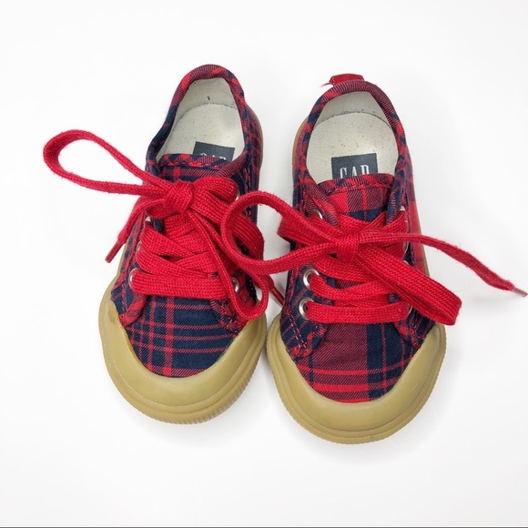 Gap Red Flannel Sneakers - Picture 1 of 8